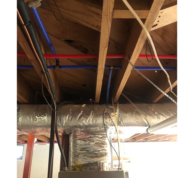Repiping hot and cold water lines