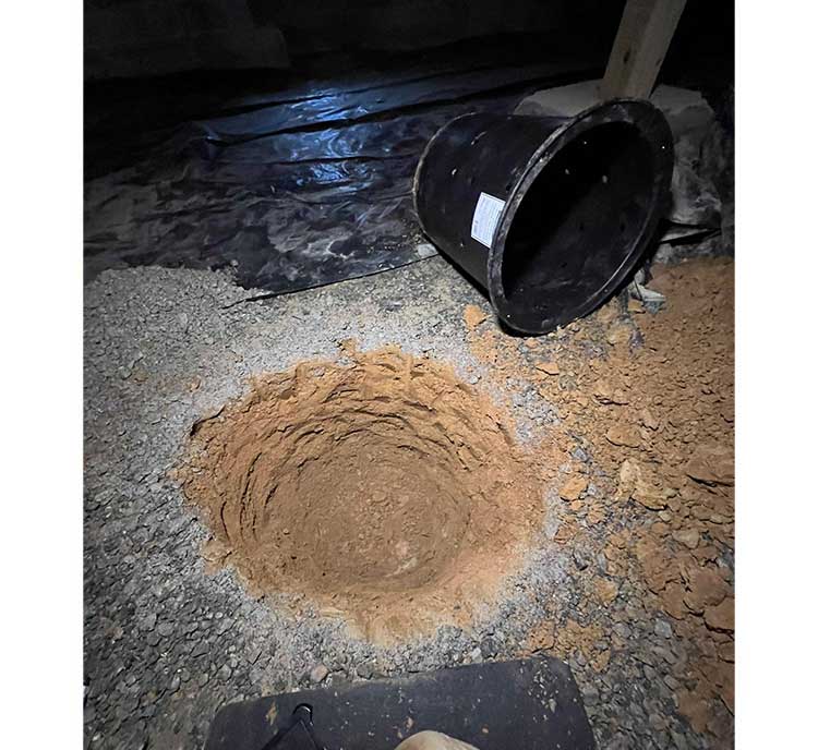 Sump pump basin install